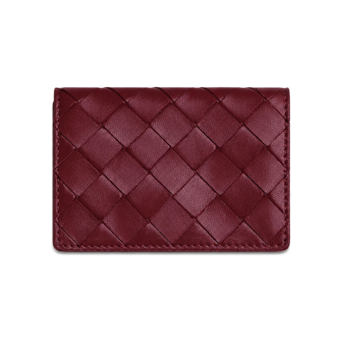 Bottega Veneta Intrecciato Leather Card Case Barolo