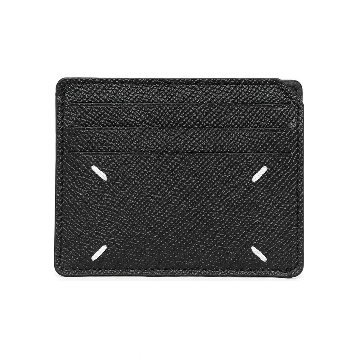 Maison Margiela Stitch Logo Leather Card Holder Black