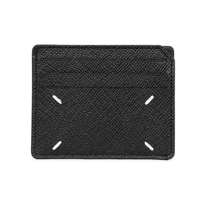Maison Margiela Stitch Logo Leather Card Holder Black