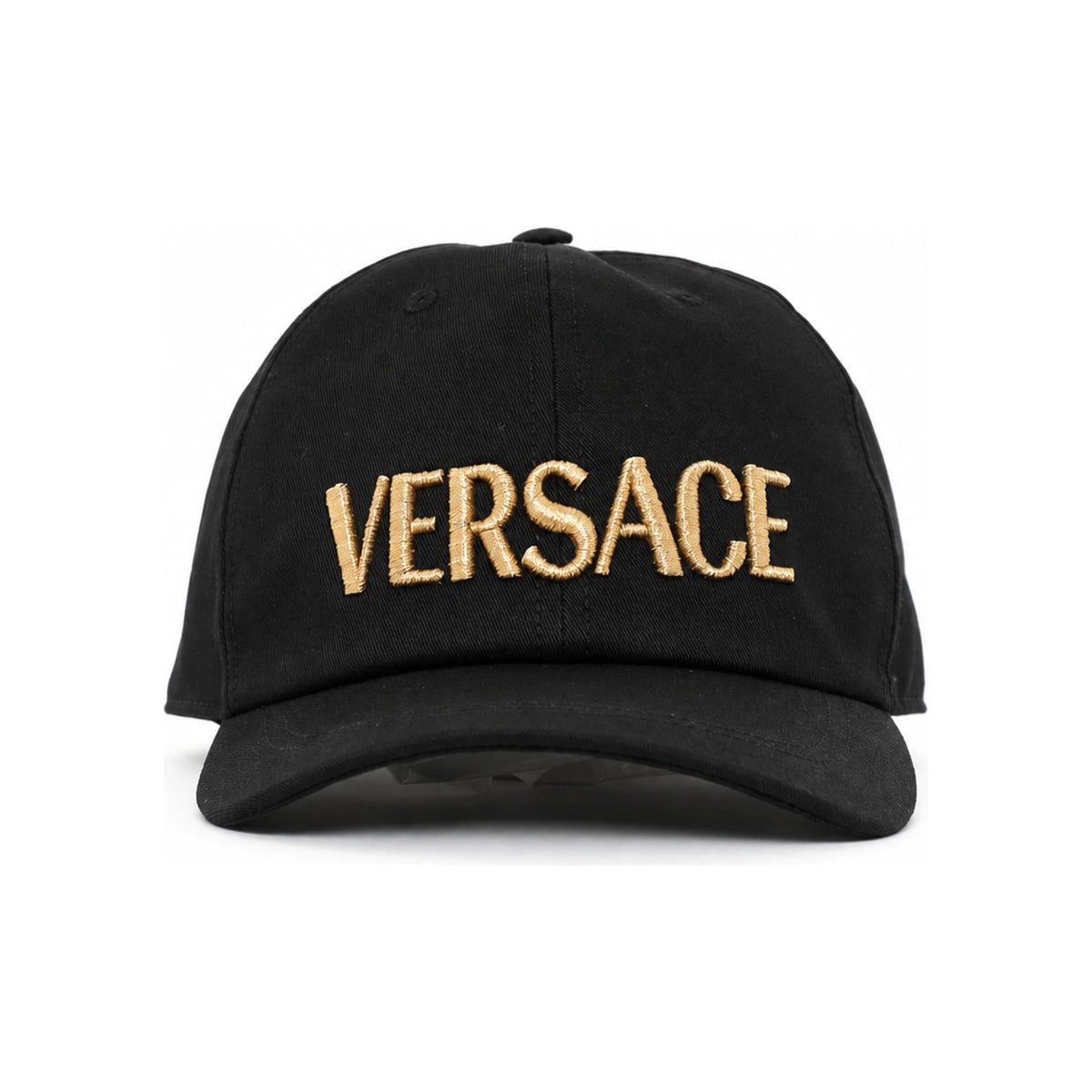 Versace Embroidered Logo Cap Men’s Black Cotton Baseball Hat