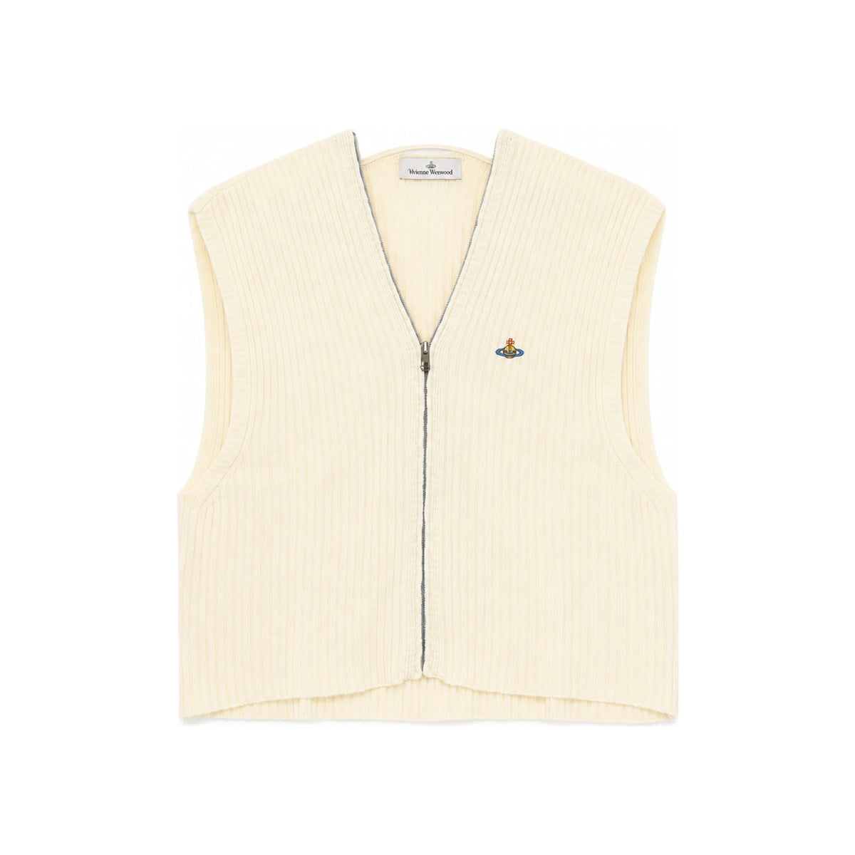 Vivienne Westwood JESS Zip Vest Round Neck Knit Sweater