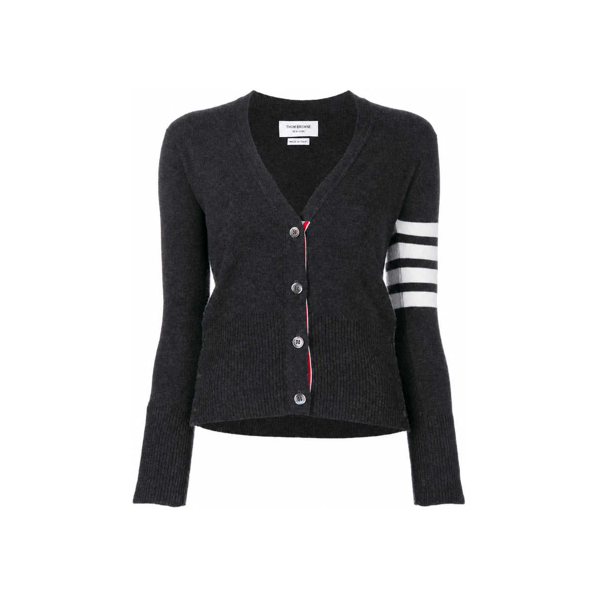 THOM BROWNE 4-Bar Stripe Cashmere Cardigan Women’s Gray