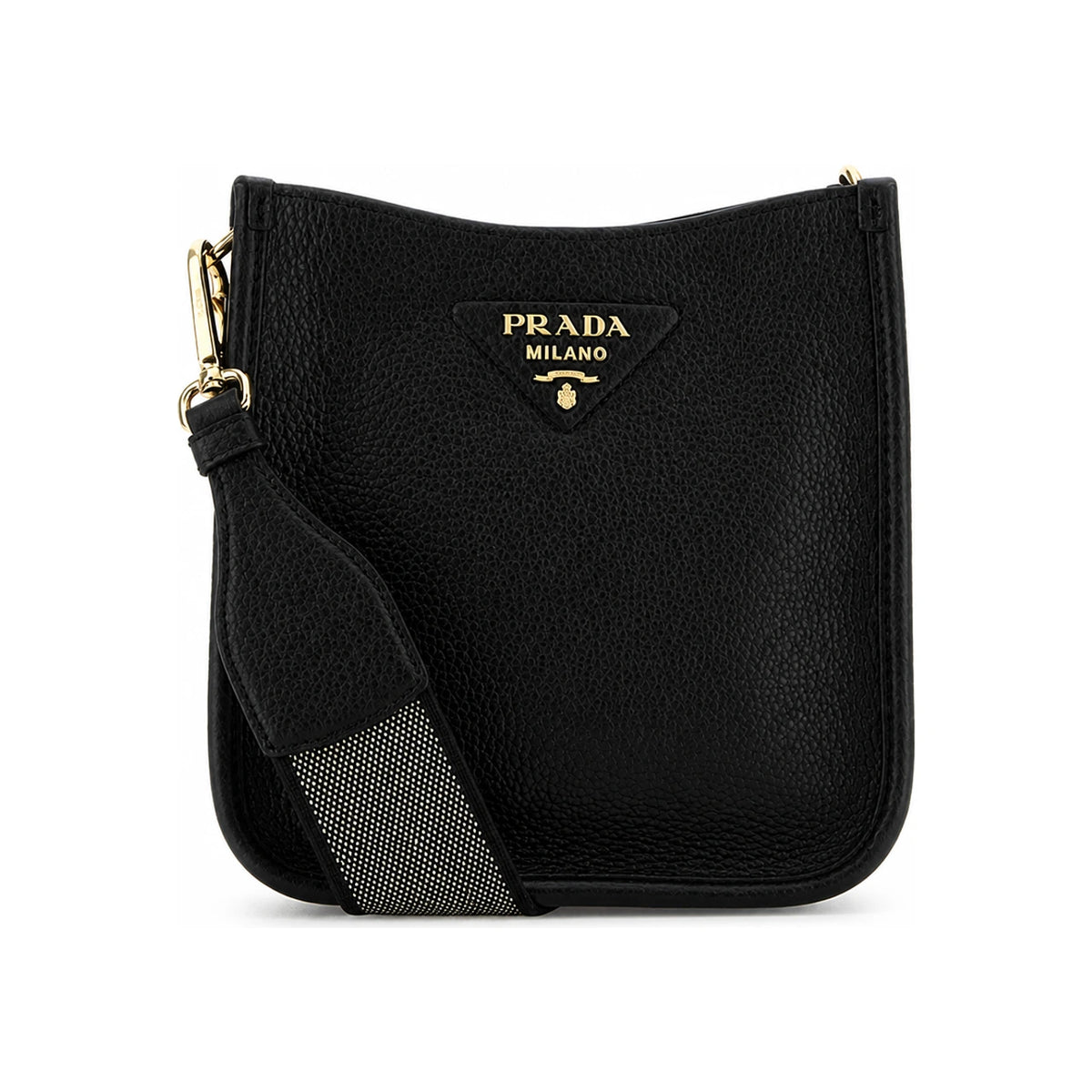 PRADA Leather Shoulder Bag Black