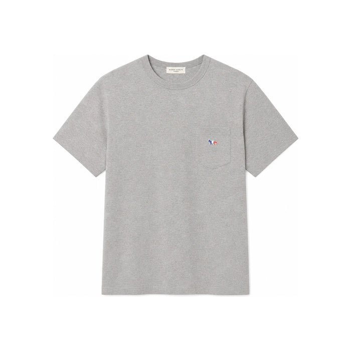 Maison Kitsune Logo Embroidered T-Shirt Gray Men’s
