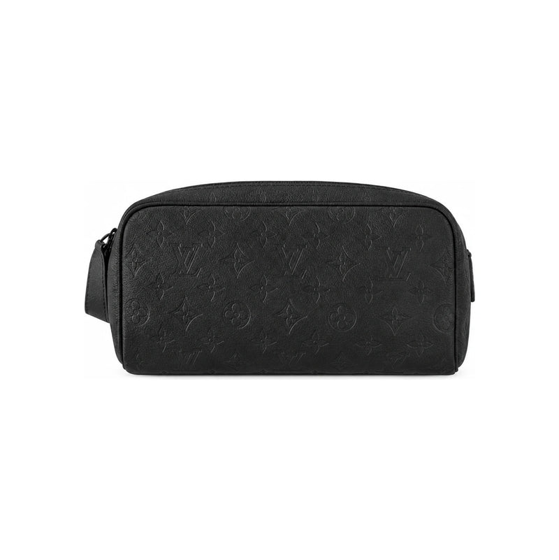 Louis Vuitton Shadow Black Leather Dopp Kit Golf Pouch Clutch