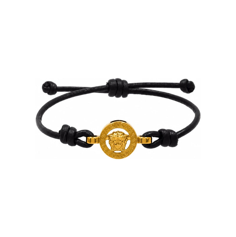 Versace Medusa Braided Leather Bracelet 1019668 1A00637 1B00V
