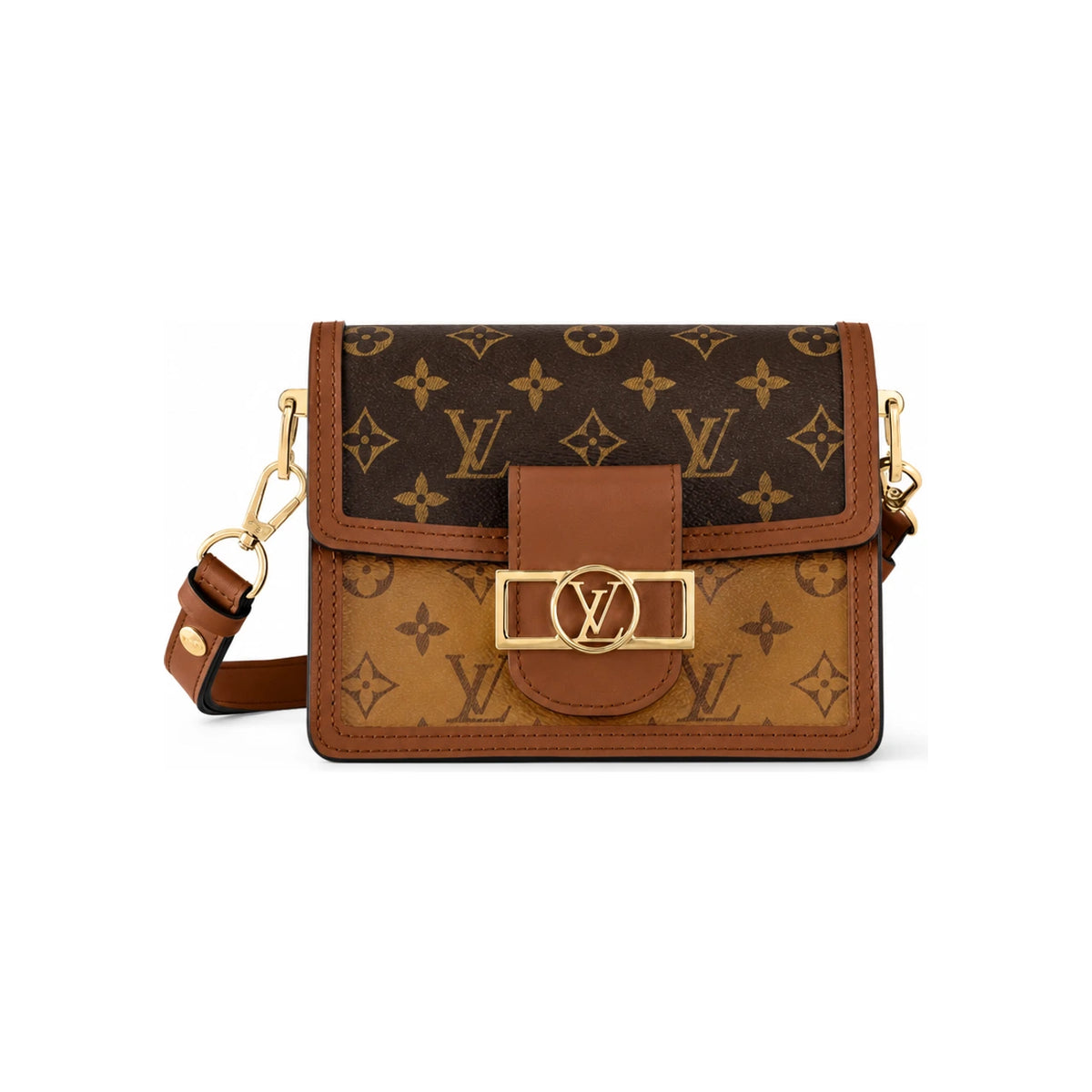 Louis Vuitton Mini Dauphine Monogram and Reverse Coated Canvas Shoulder Bag