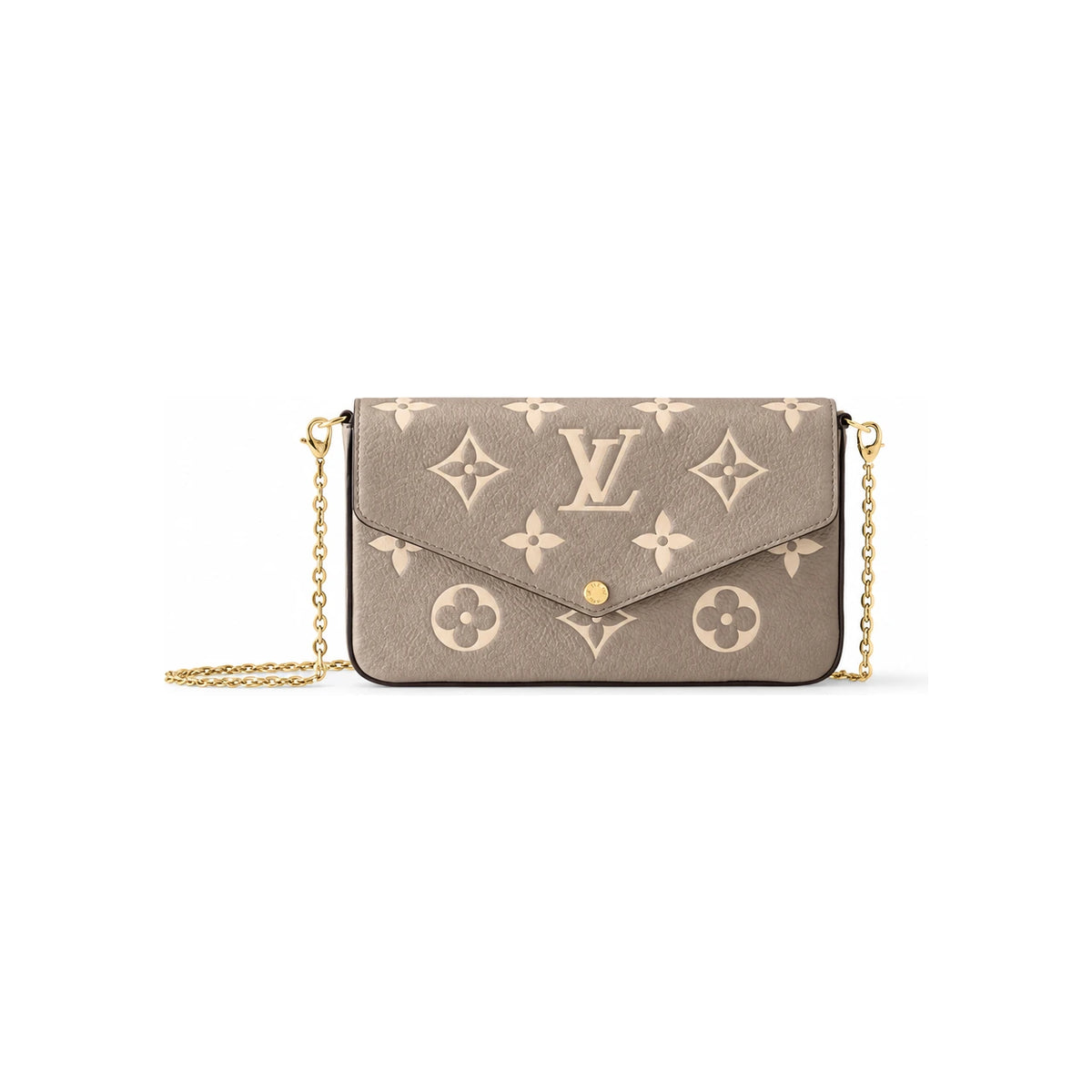 Louis Vuitton Tourterelle Gray Creme Felicie Pochette Shoulder Bag