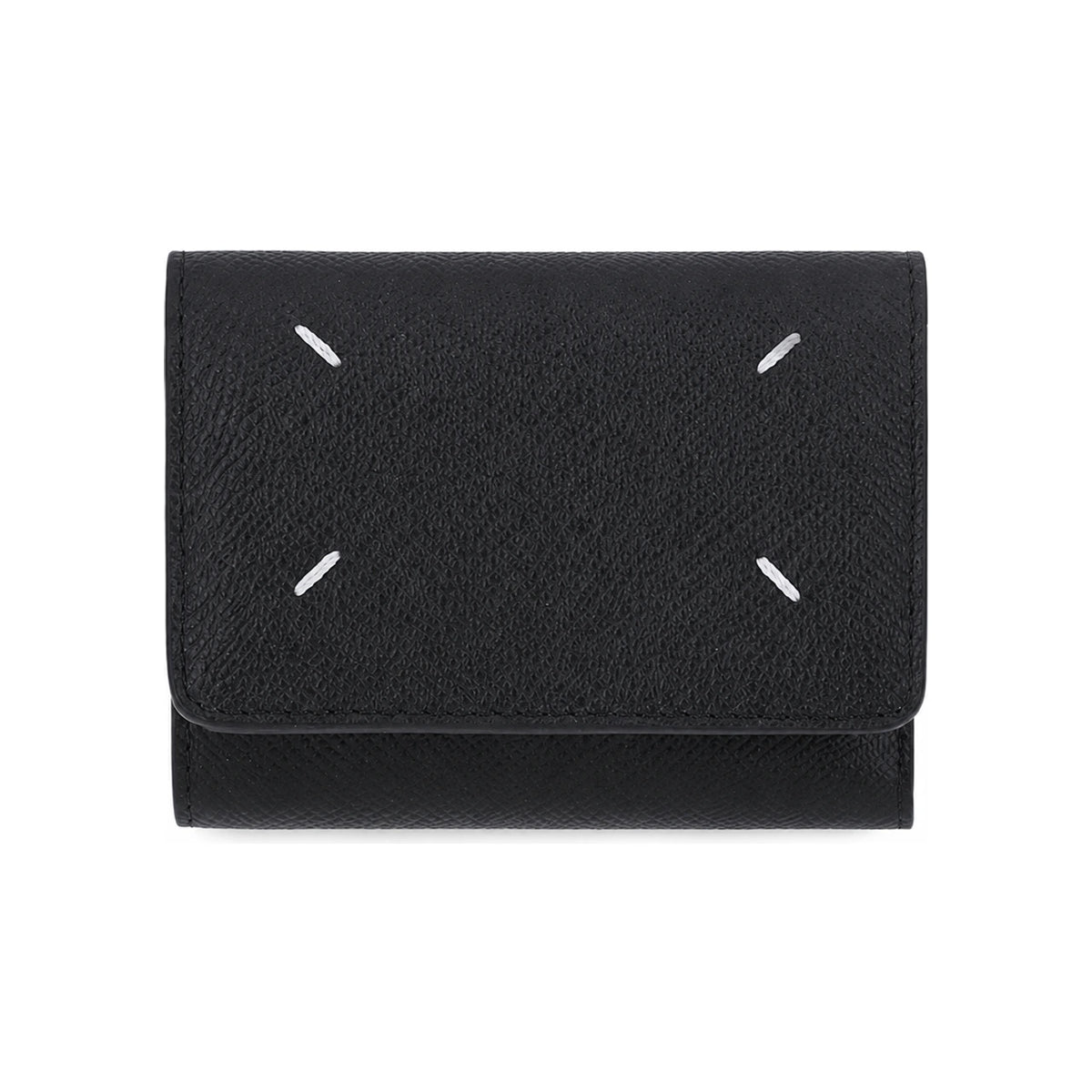 Maison Margiela Stitch Grain Leather Bifold Wallet Black Unisex