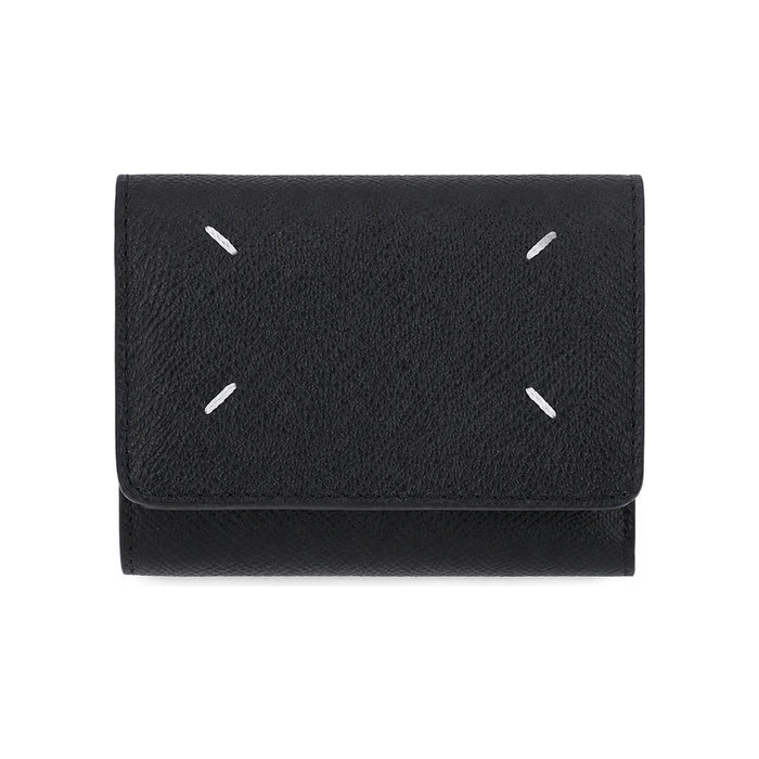 Maison Margiela Stitch Grain Leather Bifold Wallet Black Unisex