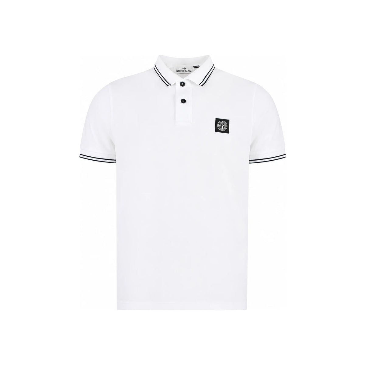 STONE ISLAND Logo Polo T-Shirt Men’s Short Sleeve Cotton Nav 22002SC S0018 V1001