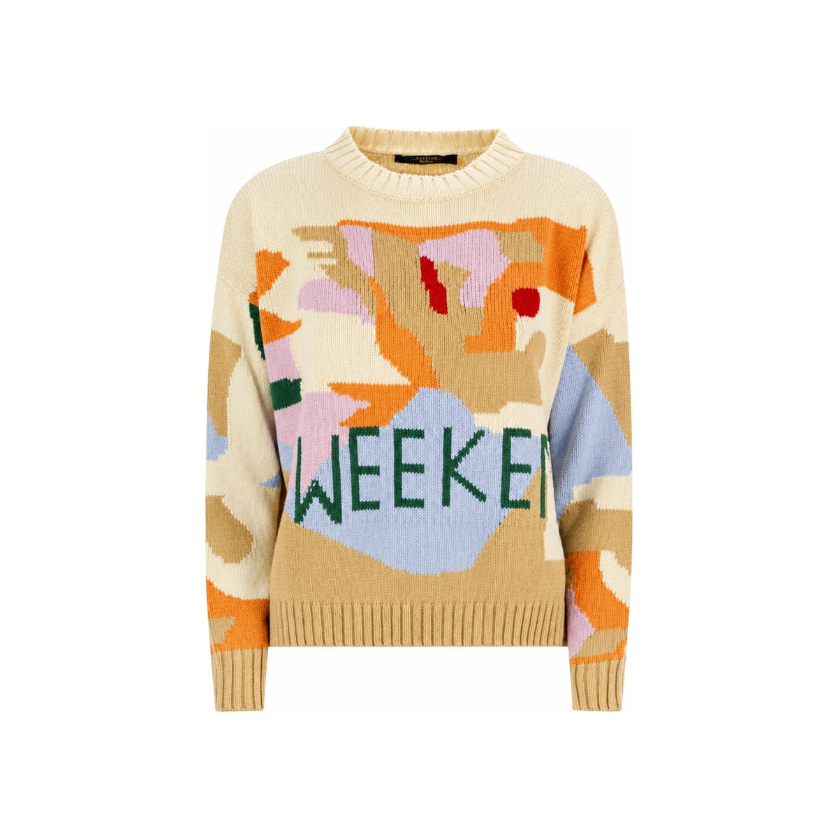 Max Mara Beige Logo Crewneck Knit Sweater 2515361181 003