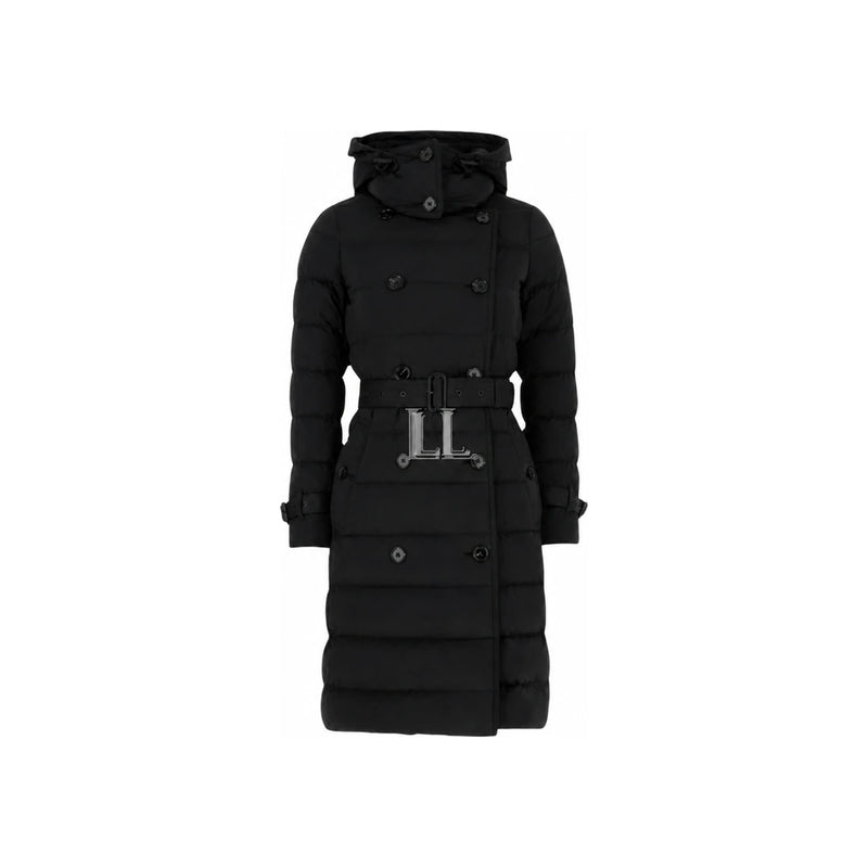 BURBERRY Black Belted Long Down Puffer Coat