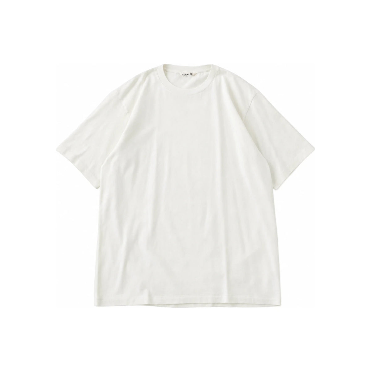 AURALEE Short Sleeve T-Shirt Men’s White Cotton Tee A00P02GT IVORY BEIGE DOM