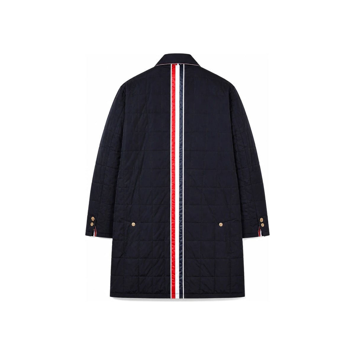 THOM BROWNE Men's Back Tricolor Stripe Down Chesterfield Coat MOD059X