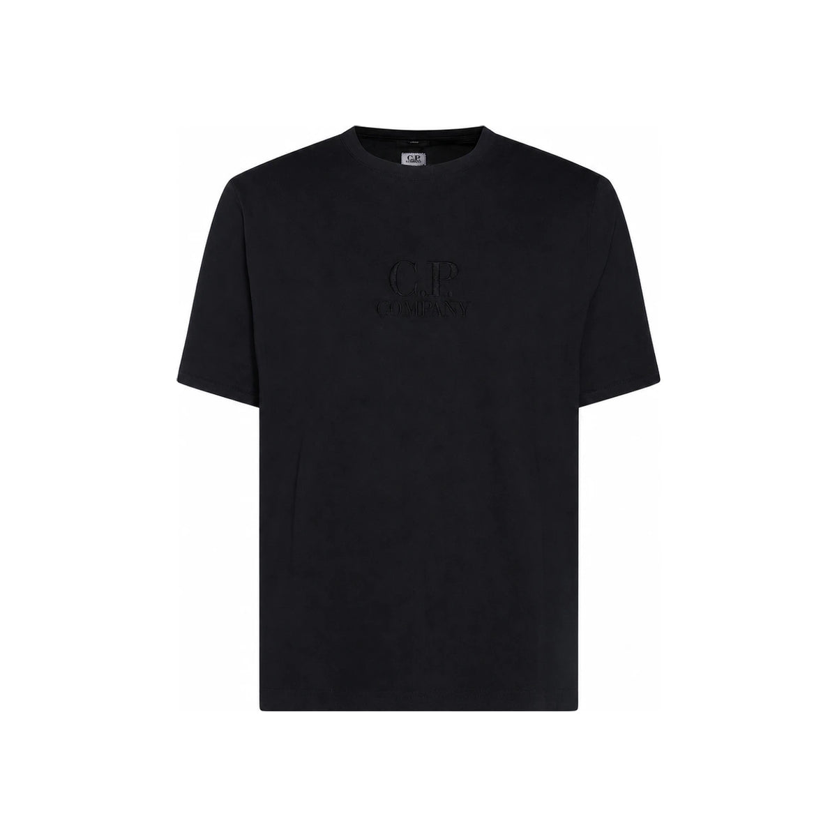 CP Company Black Pique Embroidered T-Shirt
