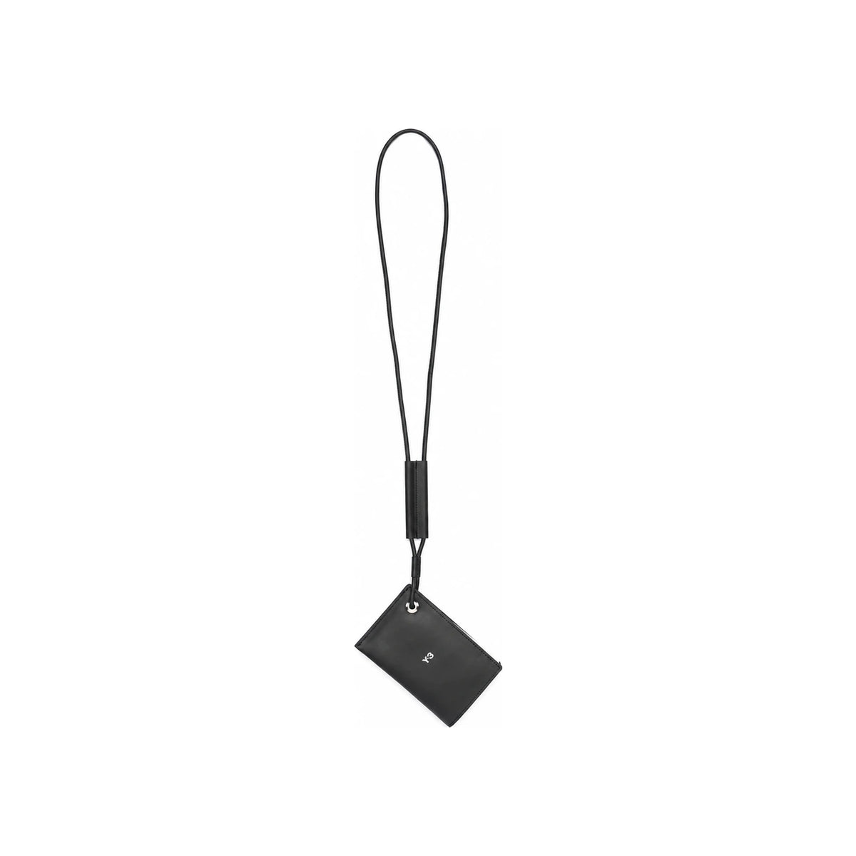 Y-3 Logo Lanyard Card Holder Black Card Wallet