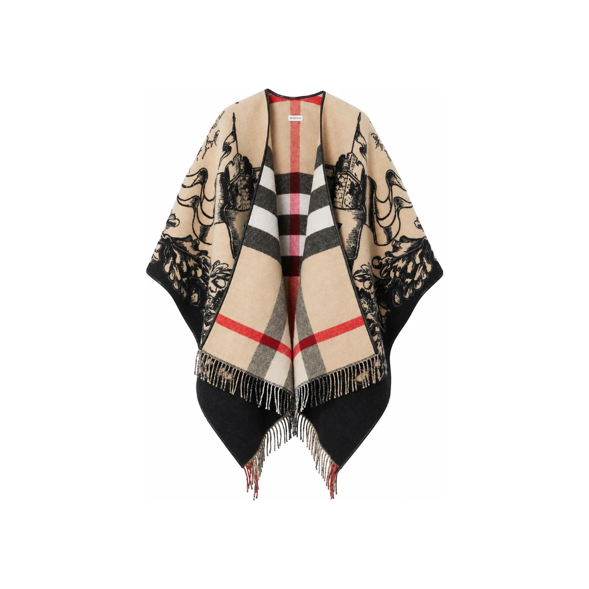 BURBERRY Beige Check Cashmere Scarf