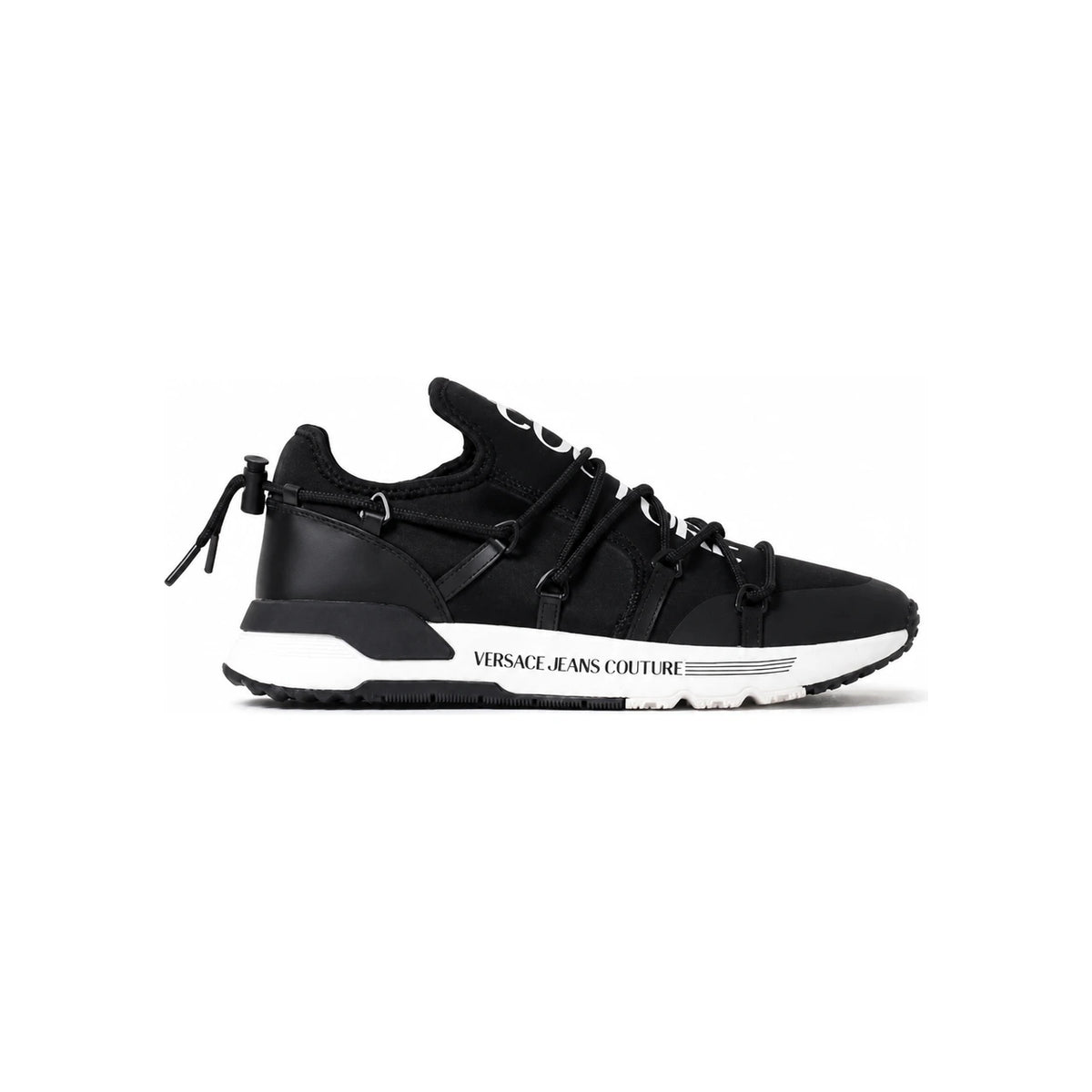 Versace Black Leather Low-Top Sneakers 78YA3SA6ZSC 66899