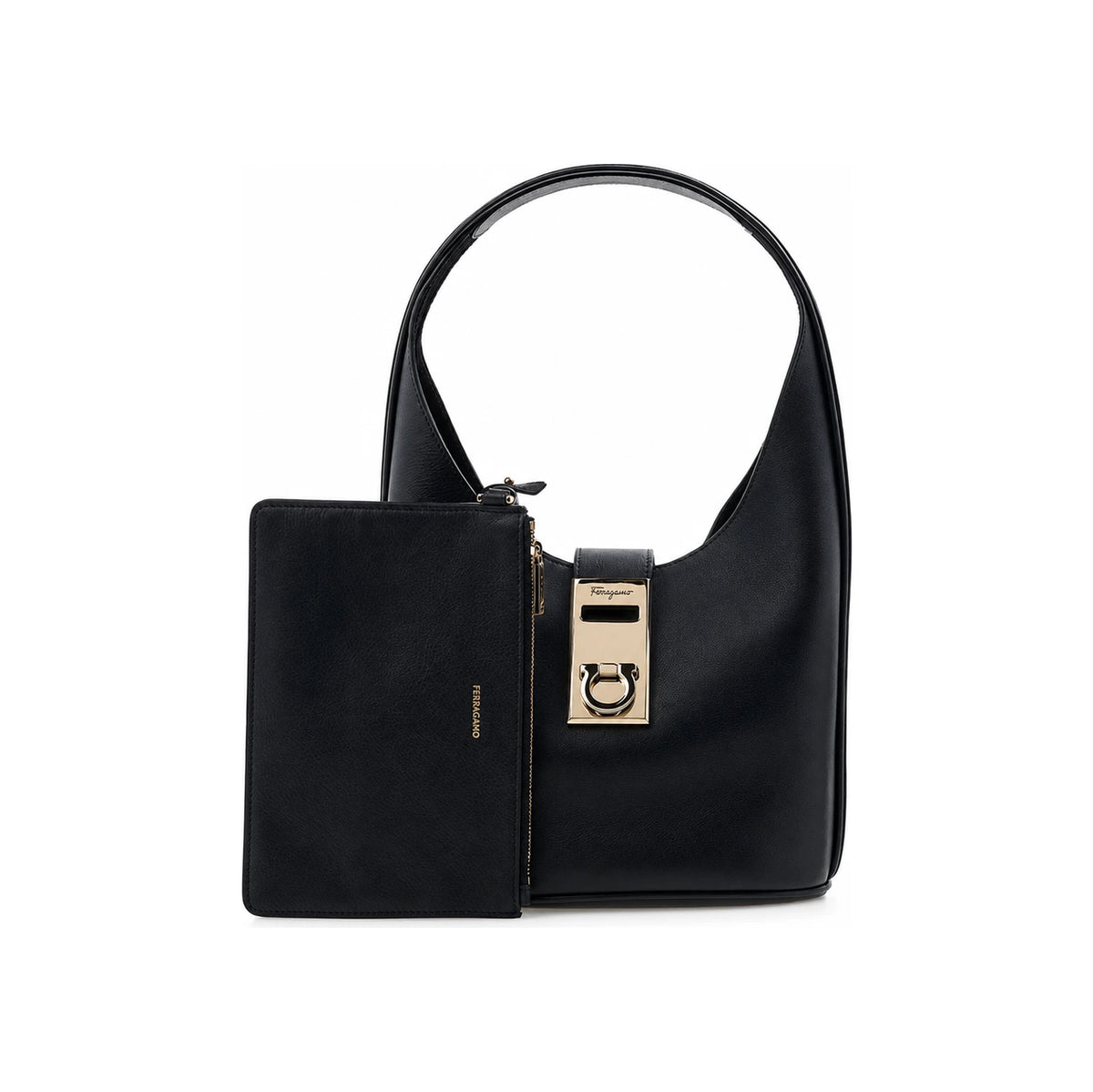 Ferragamo Women’s Buckle Hobo Bag 21 4966 NERO 0764378