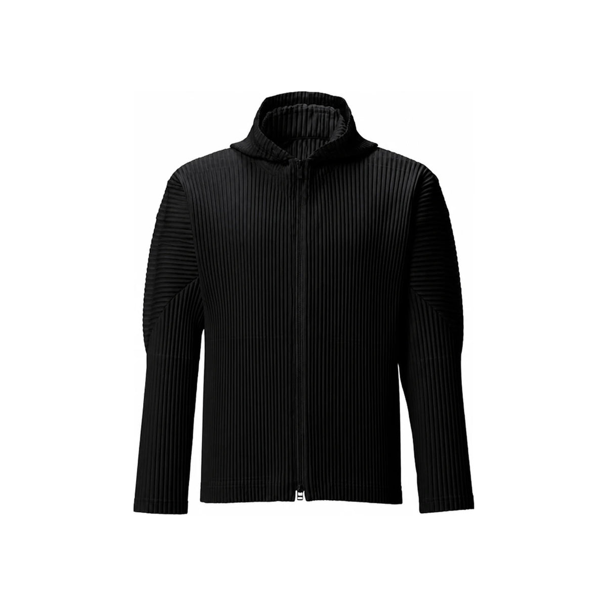 Issey Miyake Homme Plissé Black Hooded Zip-Up Jacket JL116