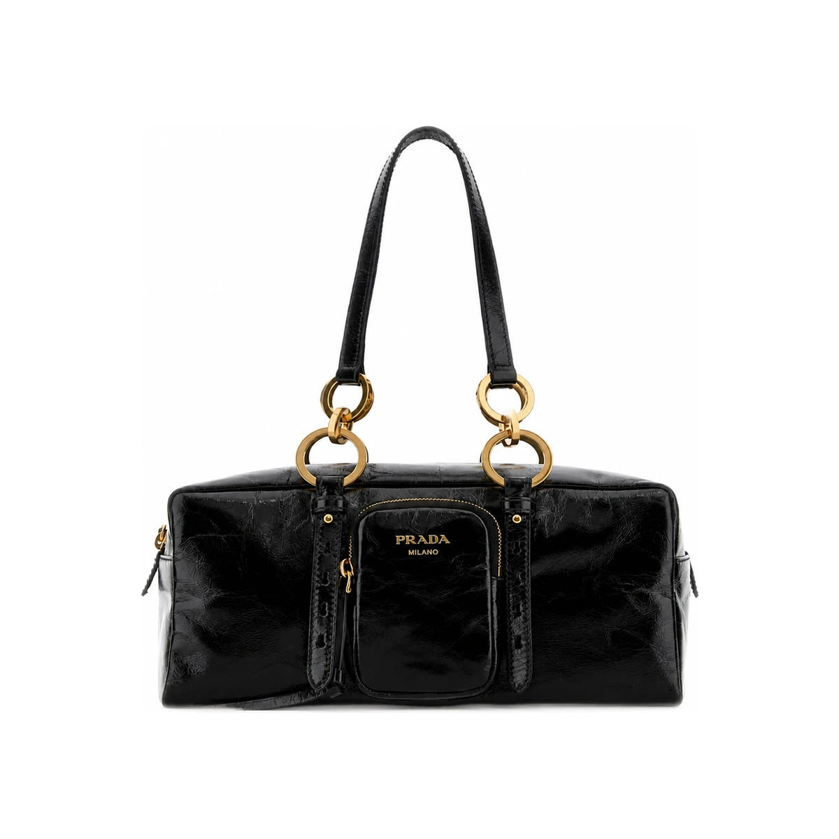 PRADA Black Leather Shoulder Bag
