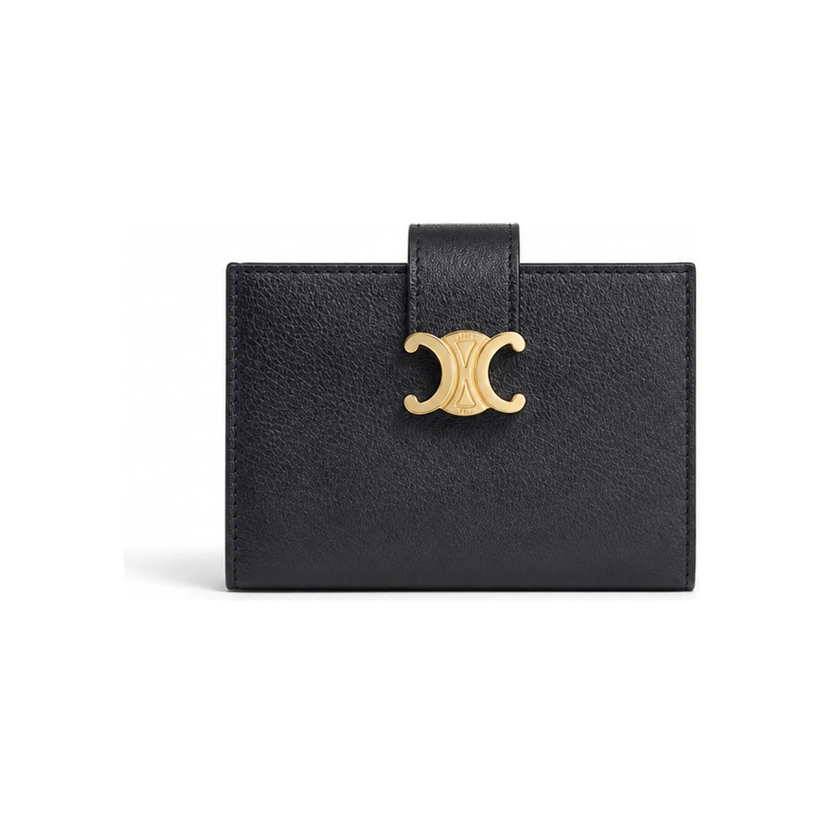 CELINE Women’s Accordion Card Holder Wallet Black Leather