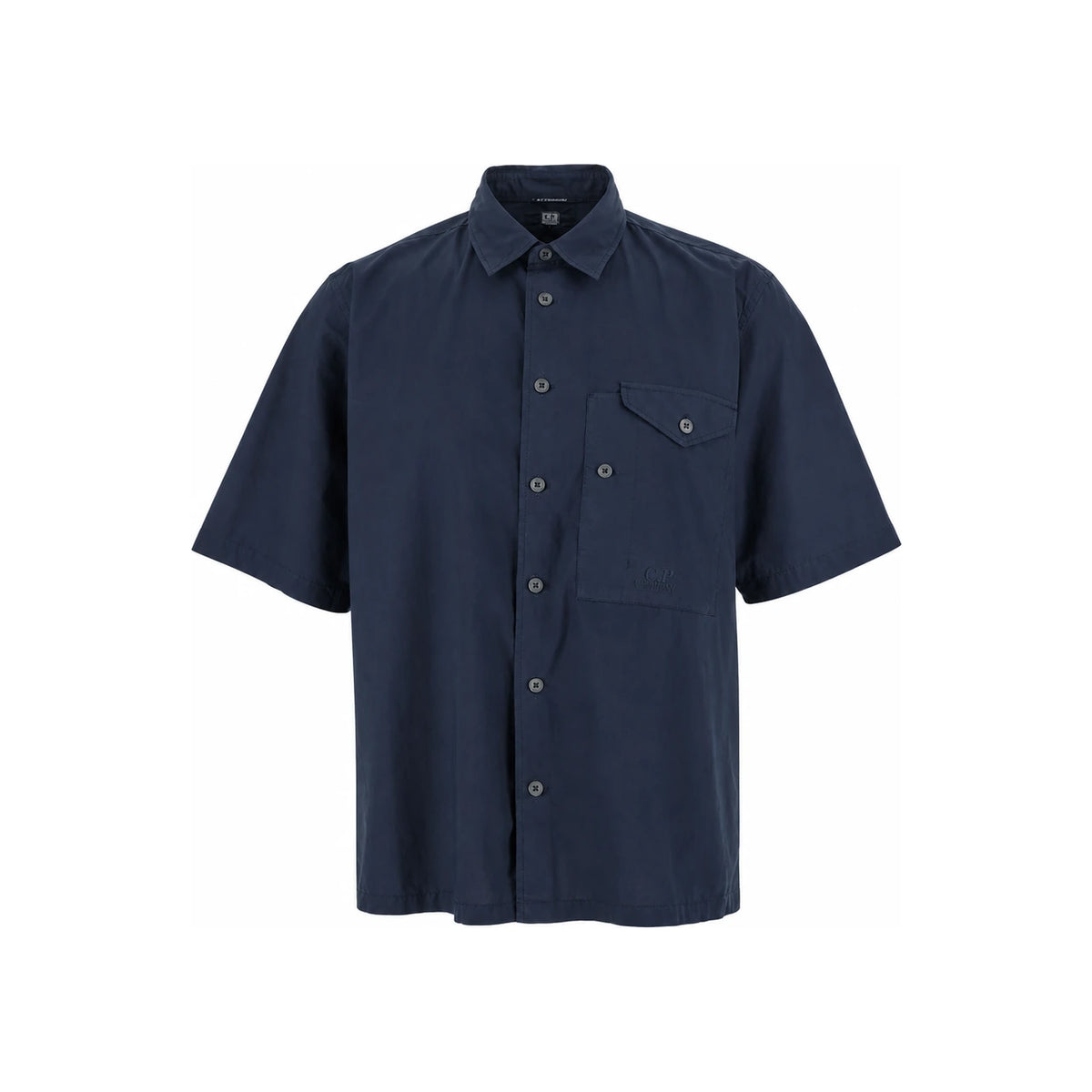 CP Company Poplin Short Sleeve Shirt for Men Navy