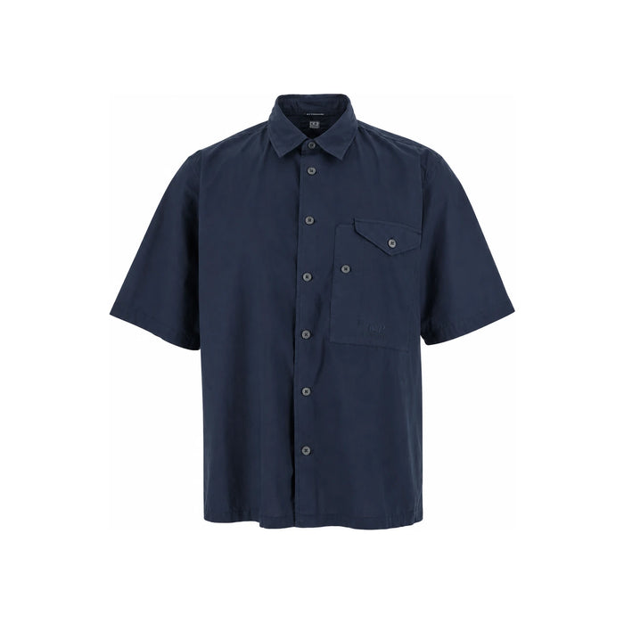 CP Company Poplin Short Sleeve Shirt for Men Navy