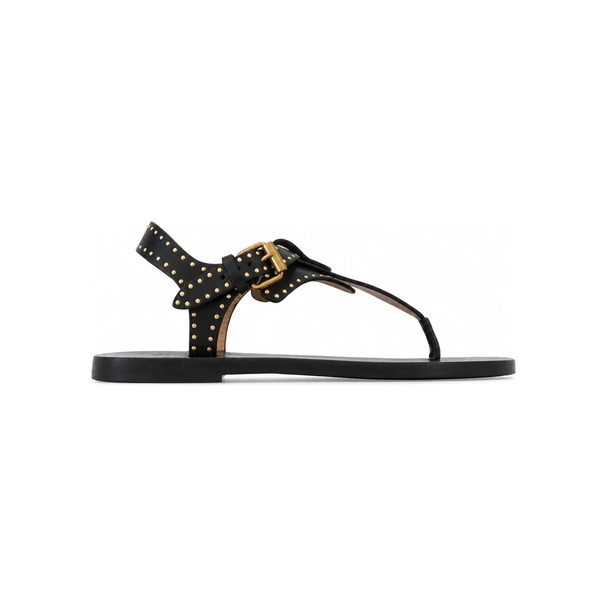Isabel Marant Leather Slide Sandals SD0217FAC1B05S01BK BLACK DOM