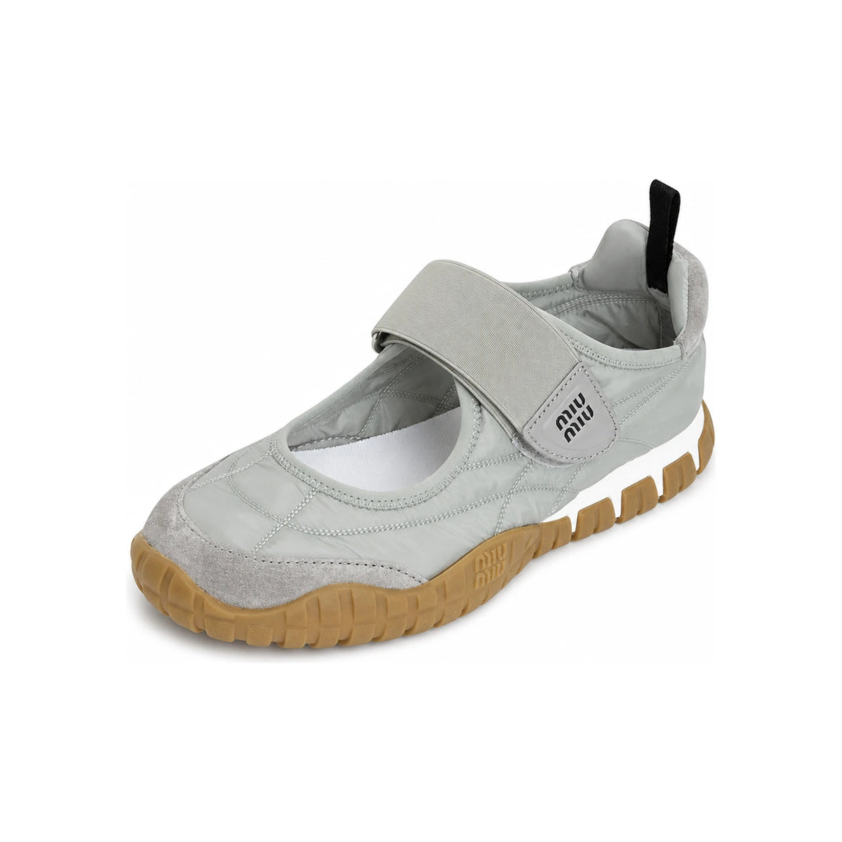 Miu Miu Tire Technical Suede Ballerina Sneakers Low-Top Navy