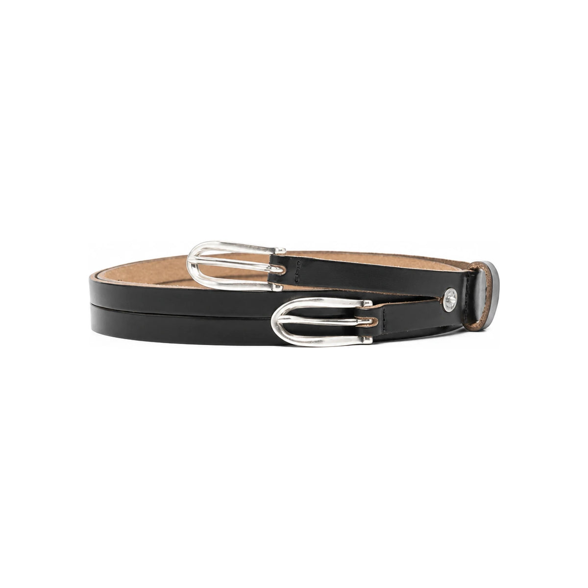 OUR LEGACY Black Chromexcel Leather Twin Tongue Belt A2258TBC