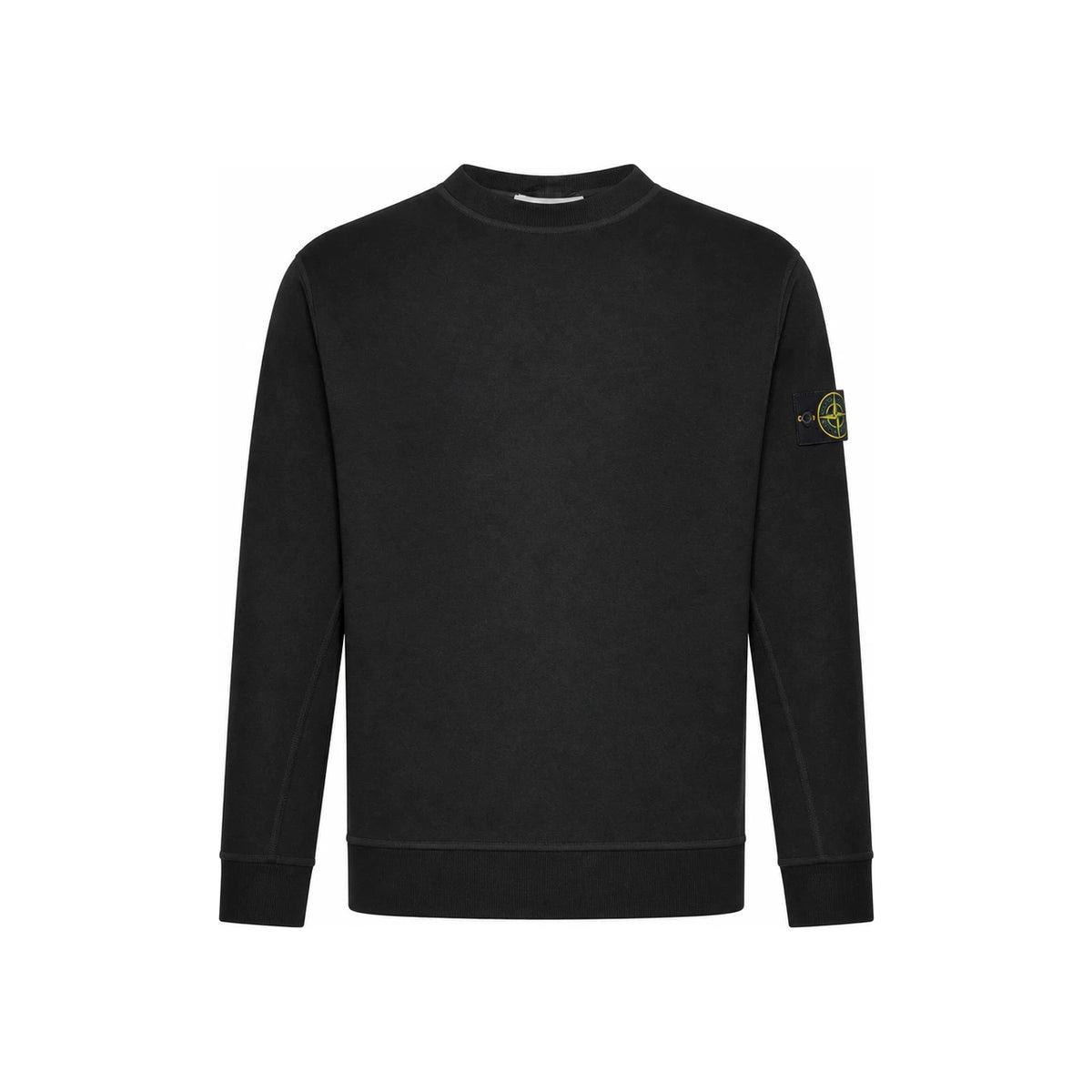 STONE ISLAND Black Cotton Crewneck Sweatshirt for Men