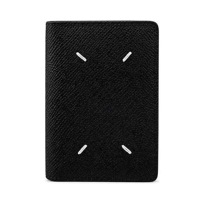 Maison Margiela Stitch Folding Card Holder Wallet Black Leather