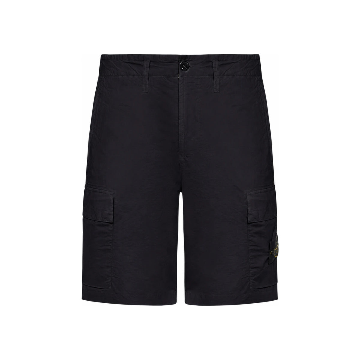STONE ISLAND Men’s Cargo Shorts Black Cotton Ripstop Pants