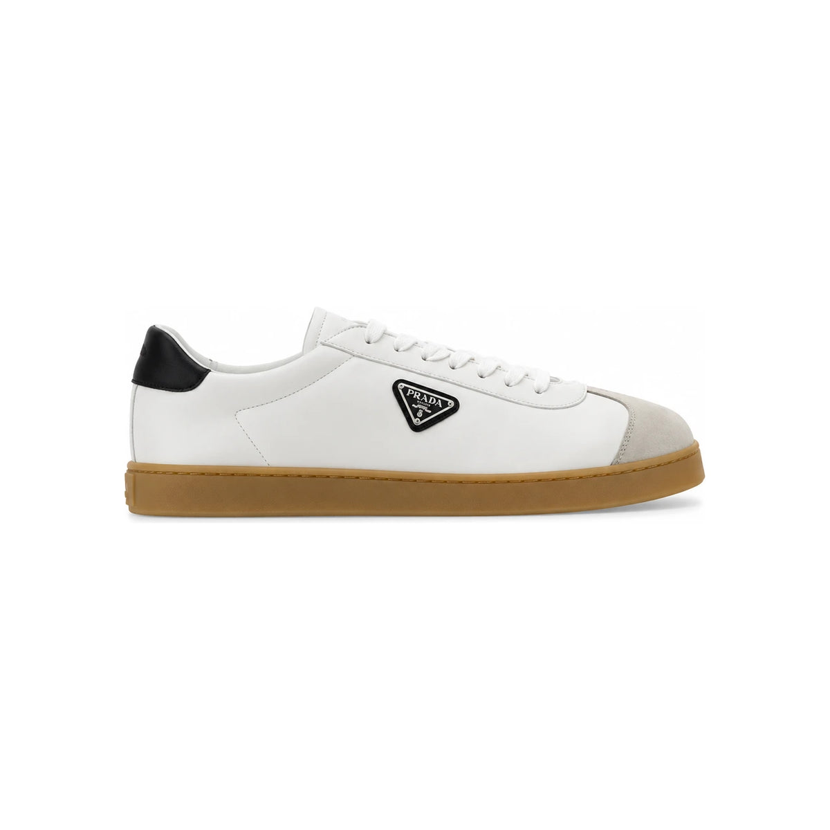 PRADA White Leather Low-Top Sneakers for Men
