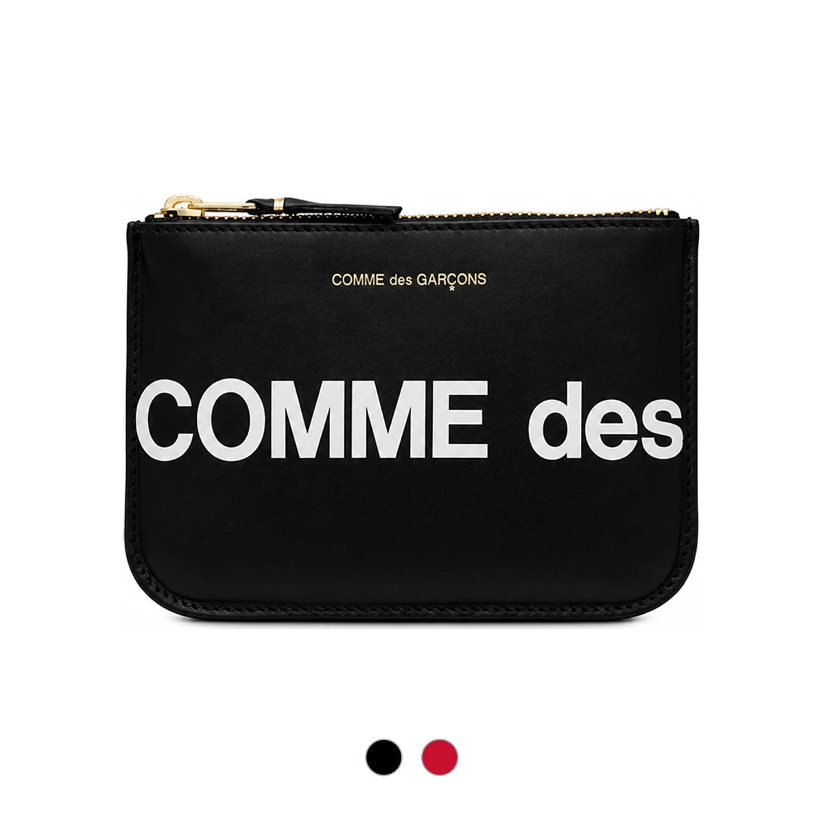 Comme des Garcons Classic Leather Zip Card Holder with Large Logo