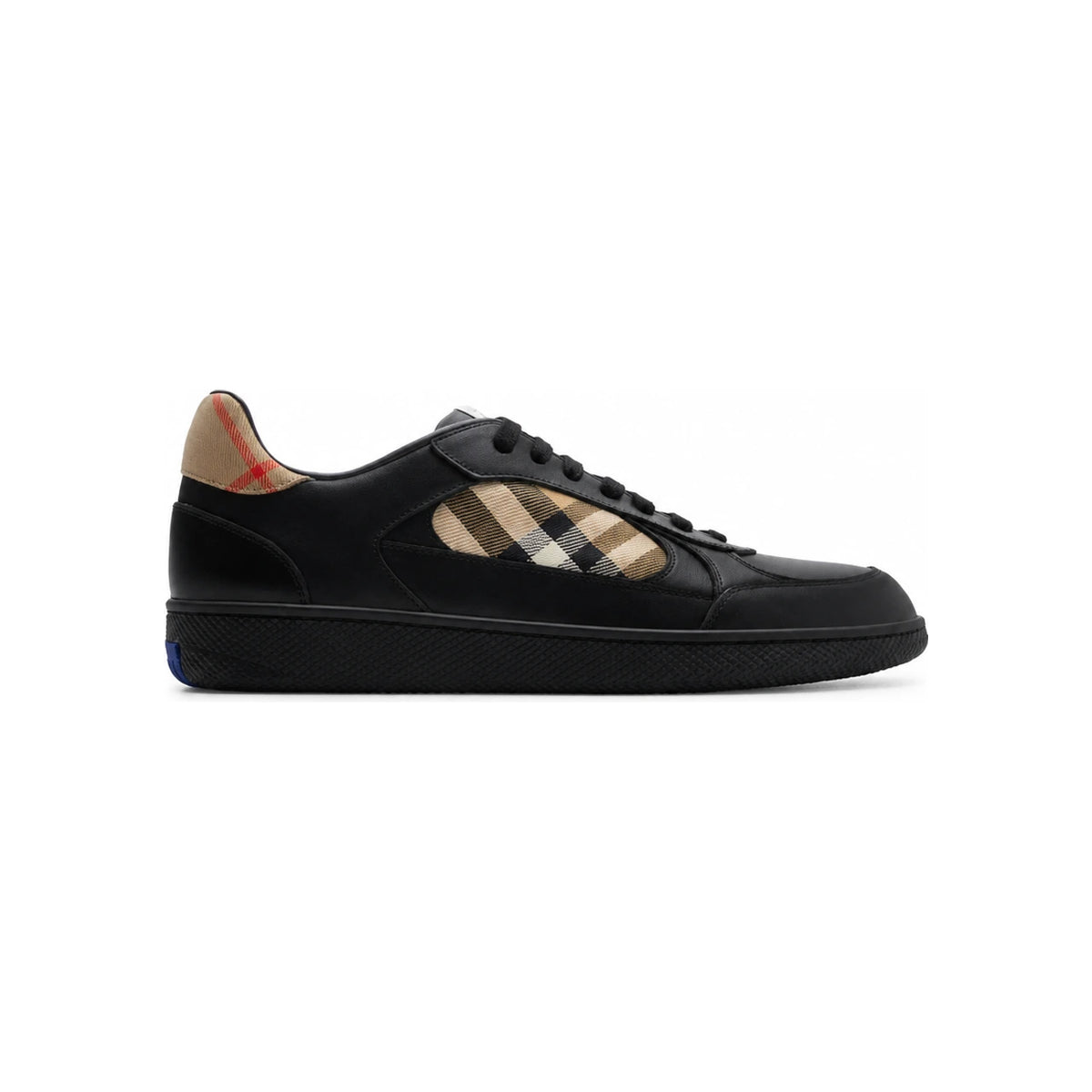 BURBERRY Black Leather Low-Top Sneakers