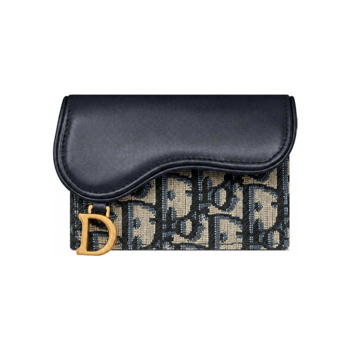 DIOR Oblique Saddle Bloom Women’s Card Holder Wallet