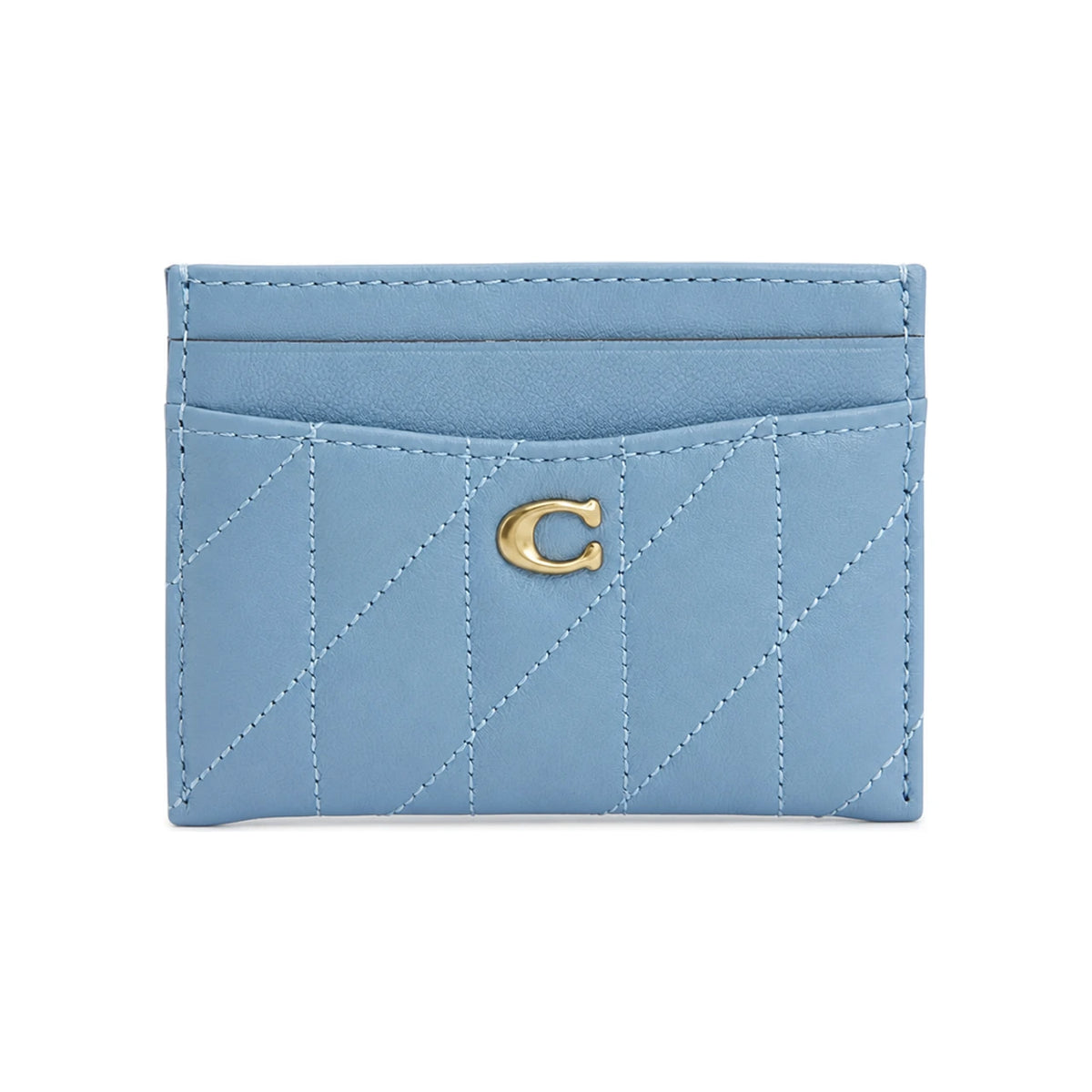 Coach Pillow Quilted Leather Card Holder Wallet Black Women
