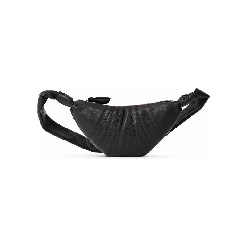 Lemaire Unisex Small Croissant Crossbody Shoulder Bag Black Leather