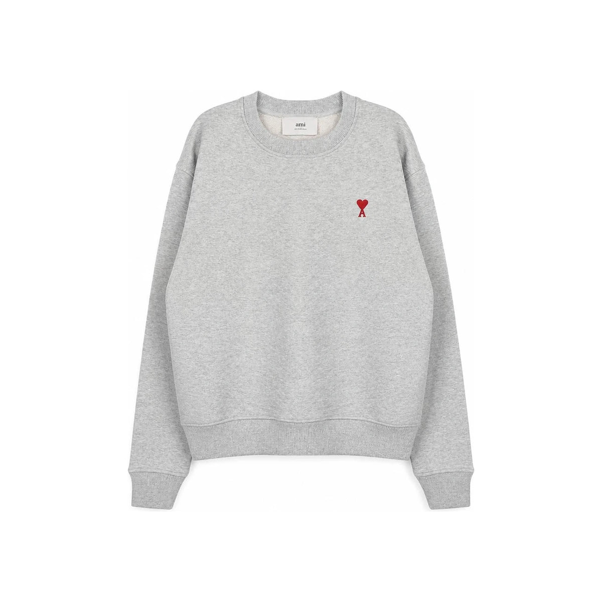 AMI Heart Logo Grey Sweatshirt Unisex BFUSW035 730 0951