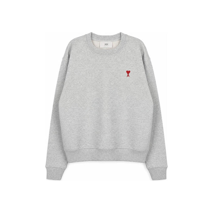 AMI Heart Logo Grey Sweatshirt Unisex BFUSW035 730 0951