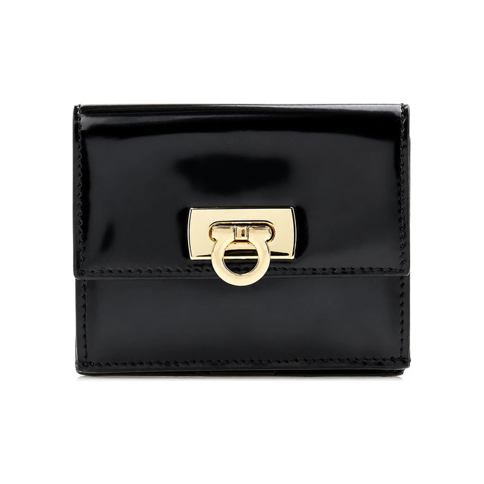 Ferragamo Women's Gancini Black Compact Bifold Wallet 0760658 1