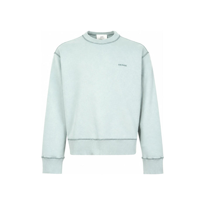 AMI Unisex Sweatshirt Navy Cotton Crewneck