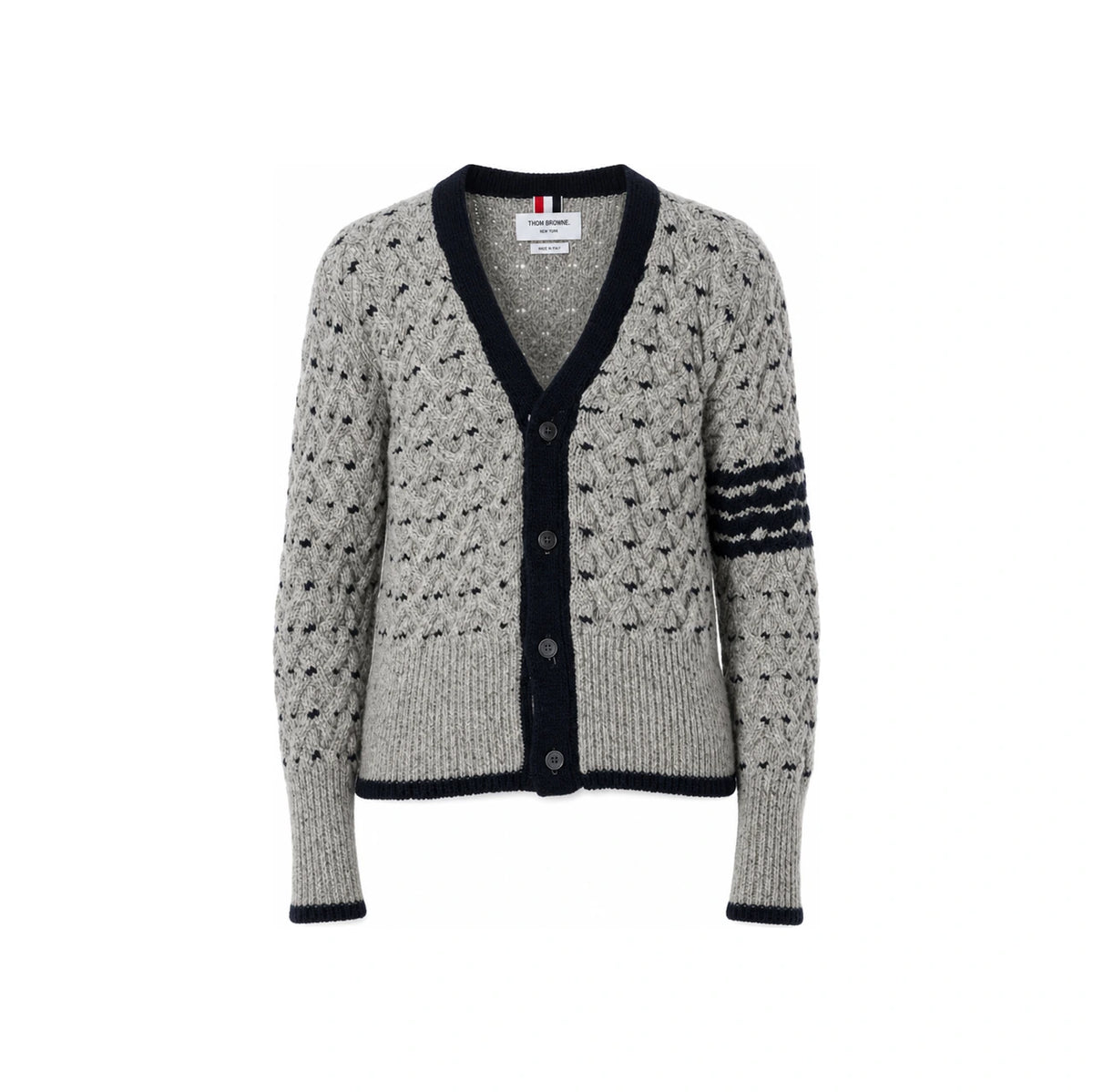 THOM BROWNE Cable Knit Cardigan for Men MKC542A Y1506 055