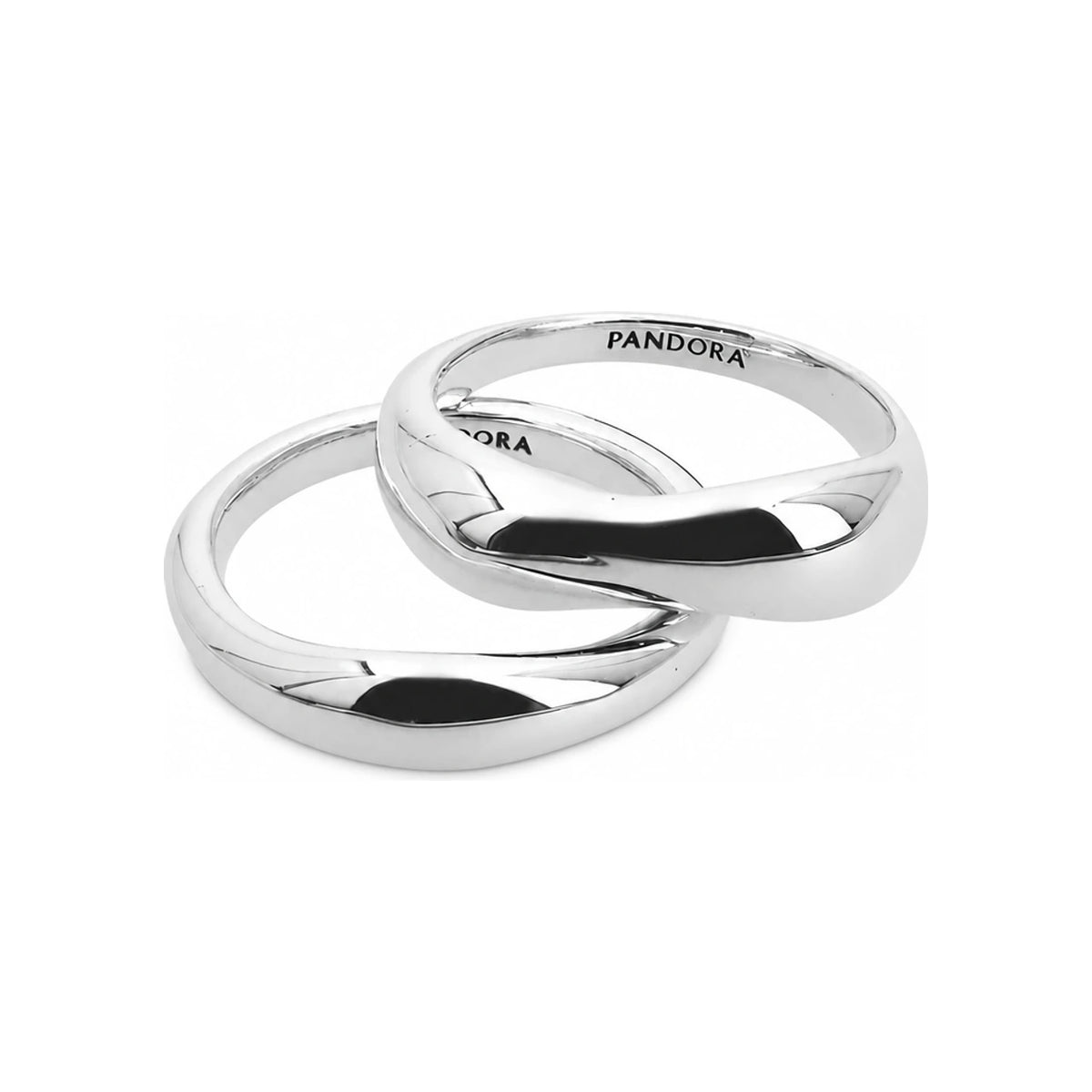 PANDORA Organic Shape Stacking Silver Ring for Women 193264C00