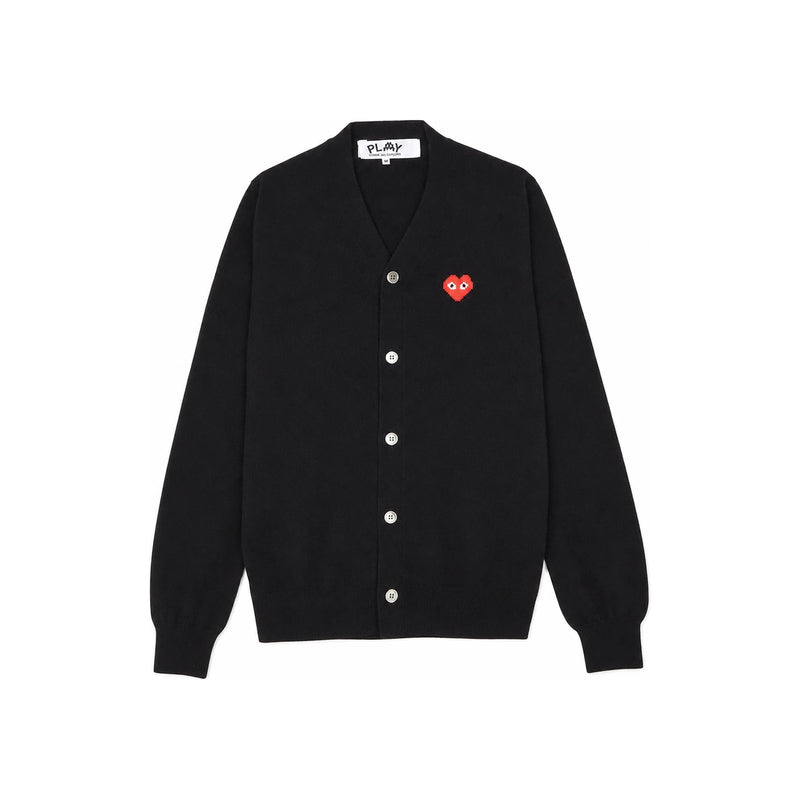 Comme des Garcons Invader Pixel Patch Wool Cardigan Black Unisex