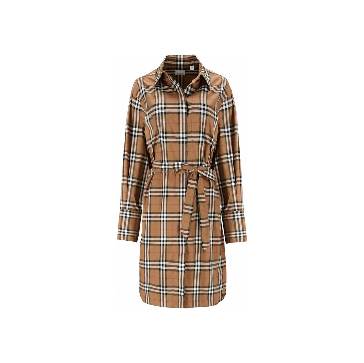 BURBERRY IVERY Check Shirt Midi Dress 80843091