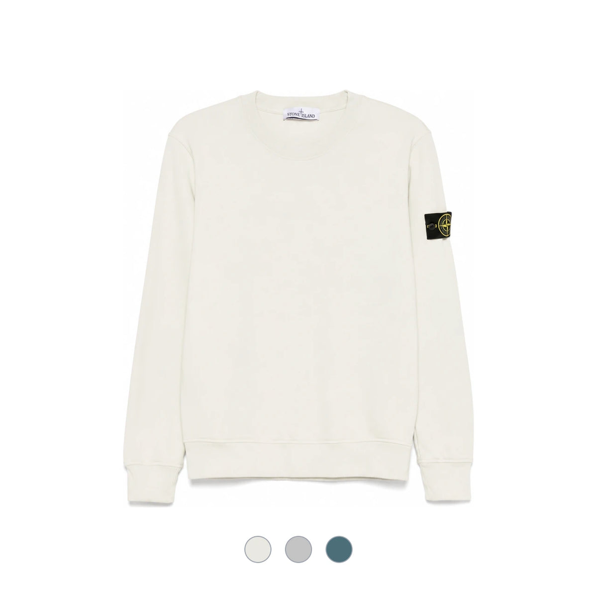 STONE ISLAND Organic Cotton Fleece Sweatshirt Men’s Green 6100044